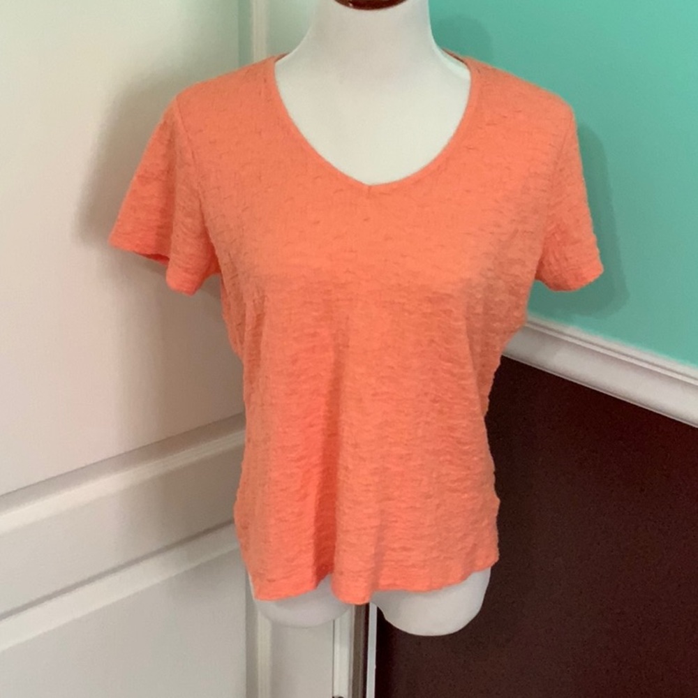 Orange short sleeve v-neck top